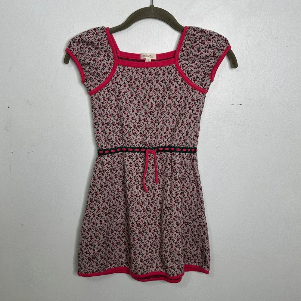 Matilda Jane Noelle Friends Forever Girls Pink Floral Cotton Knit Dress 6‎